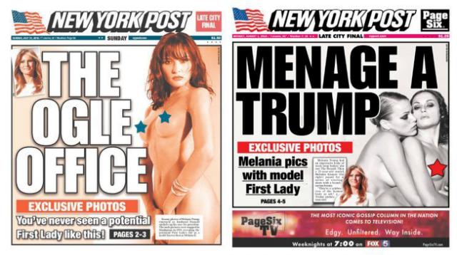 The front pages of the New York Post in August. (New York Post)