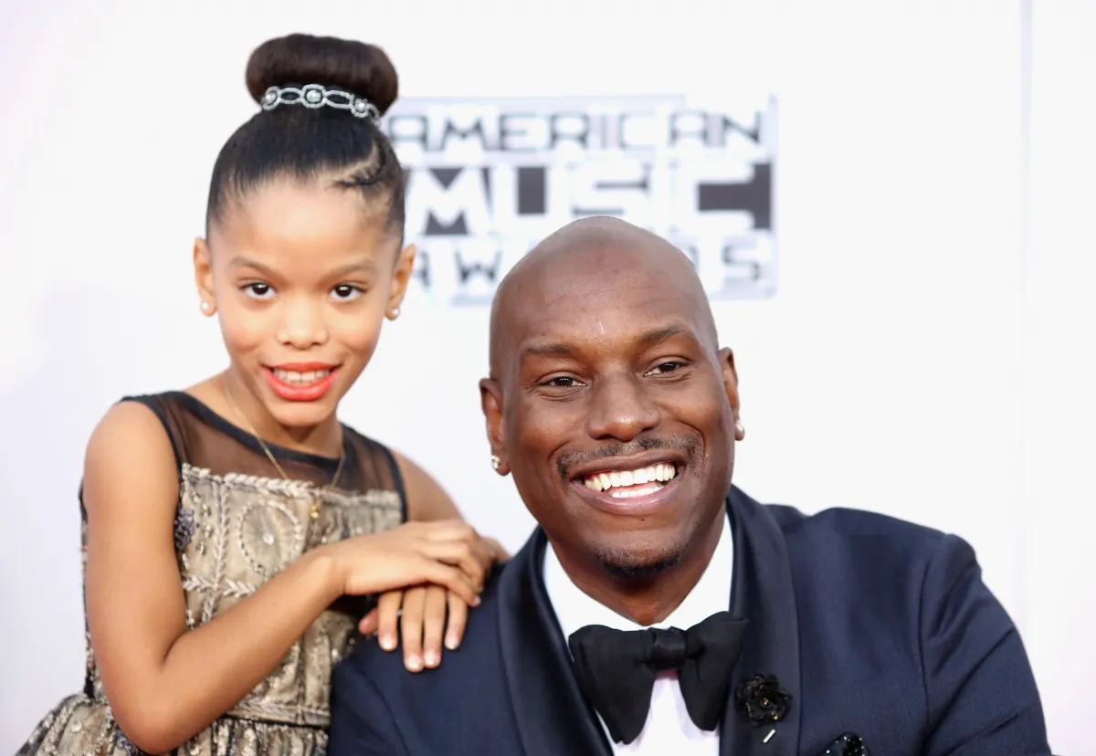 Tyrese Gibson poses with his daughter Shayla Somer Gibson at the 2015 American Music Awards GETTY