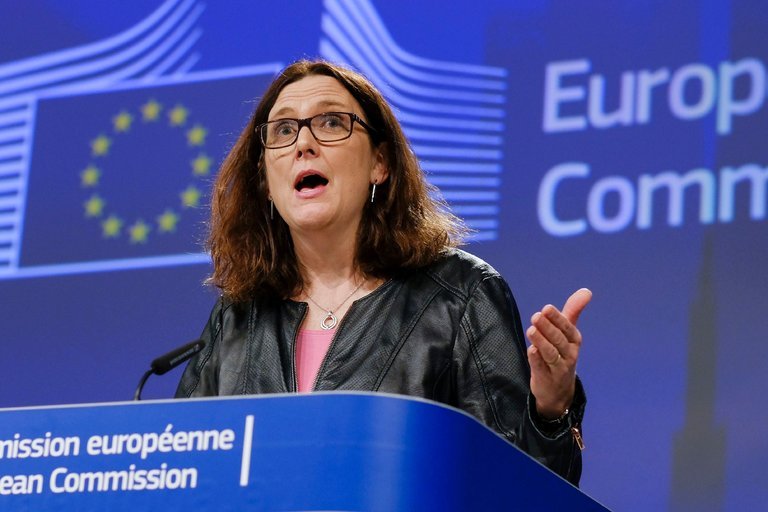 Cecilia Malmstrom, the European commissioner for trade, said thousands of jobs in the European Union would be at risk from the U.S. tariffs. Credit Olivier Hoslet/European Pressphoto Agency