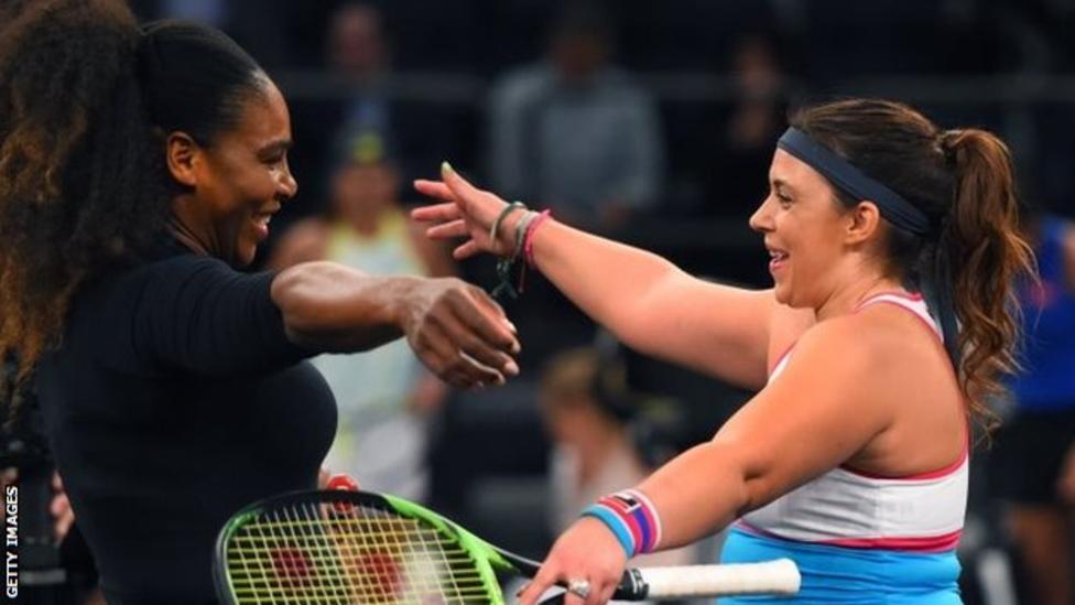 Serena Williams played Marion Bartoli, who retired soon after winning Wimbledon in 2013 and was making her comeback