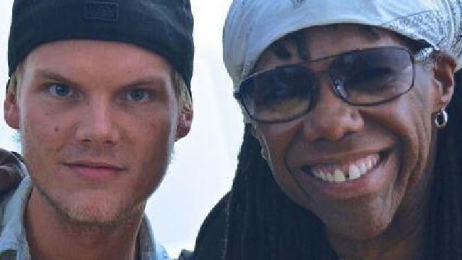 Swedish DJ-producer, Avicii with Chic frontman Nile Rodgers. Picture: APSource:Twitter