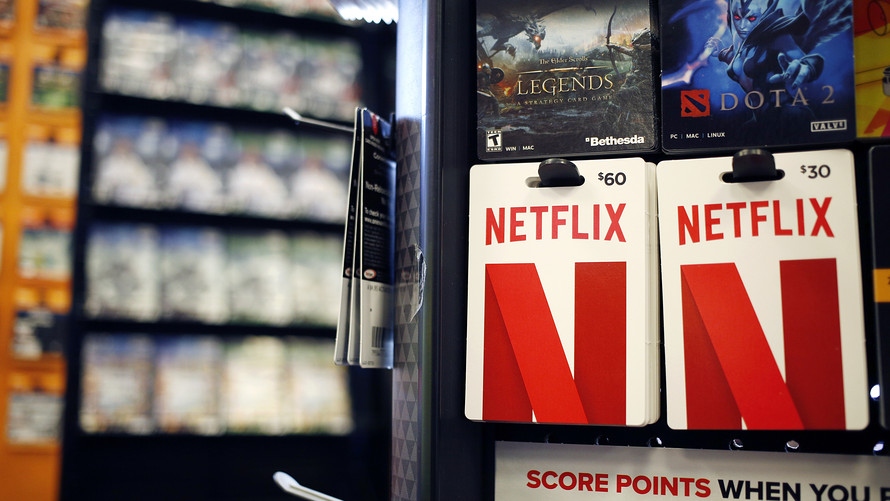 Netflix Inc. gift cards at a store in Louisville, Ky.