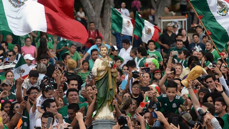 FIFA opened disciplinary proceedings against Mexico on Monday after fans chanted anti-gay slurs during the team's win over Germany. (Luis Perez/AFP/Getty Images)