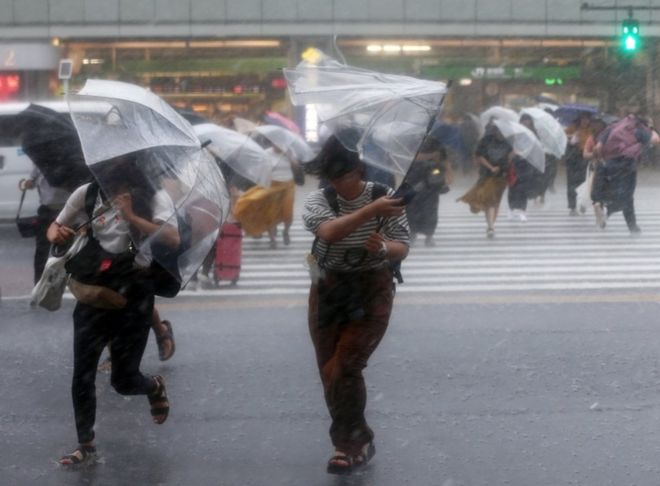 EPA / Tokyo is forecast to see up to 40cm (15in) of rain in 24 hours