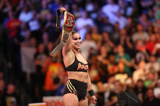 Ronda Rousey won the WWE Raw women’s championship Sunday night. (Photo courtesy WWE)