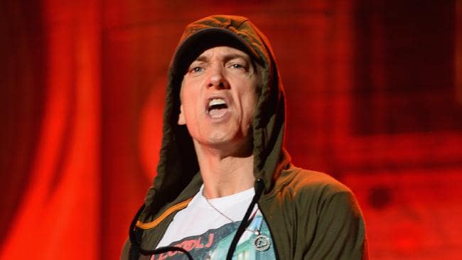 CHICAGO, IL - AUGUST 01: Eminem performs at Samsung Galaxy stage during 2014 Lollapalooza Day One at Grant Park on August 1, 2014 in Chicago, Illinois. (Photo by Theo Wargo/Getty Images)Source:Getty Images