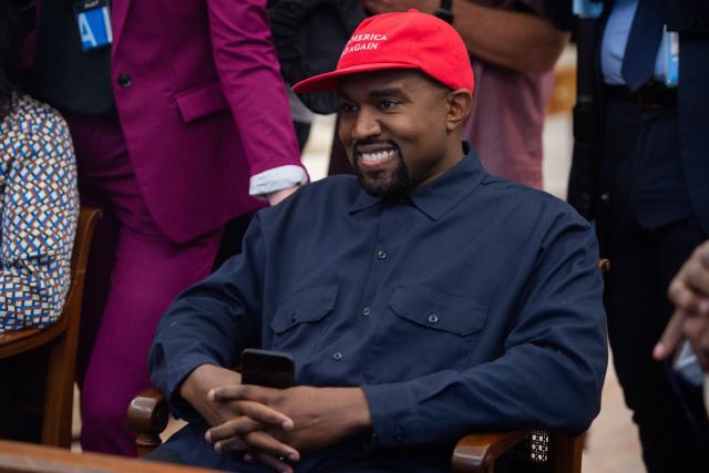 Kanye West during his meeting with President Trump in the Oval Office on Oct. 11, 2018. (Photo: Saul Loeb/AFP/Getty Images)