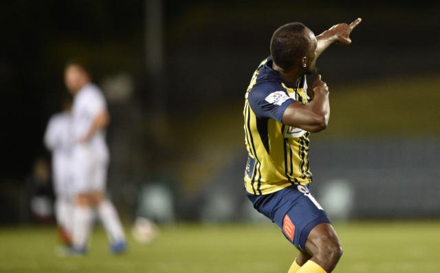 Usain Bolt scored two goals in his first professional soccer start