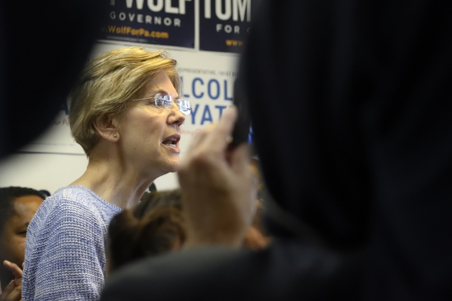 U.S. Sen. Elizabeth Warren (D-MA) speaks at a canvas kick-off event in support of the campaign to re-elect U.S. Sen. Bob Casey (D-PA) at a field office in North Philadelphia, PA, on September 23, 2018. (Photo by Bastiaan Slabbers