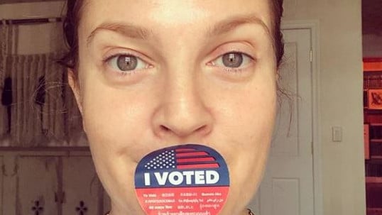 Drew Barrymore sends out the message to fans to vote in the US midterm elections. Picture: Instagram/Drew BarrymoreSource:Supplied