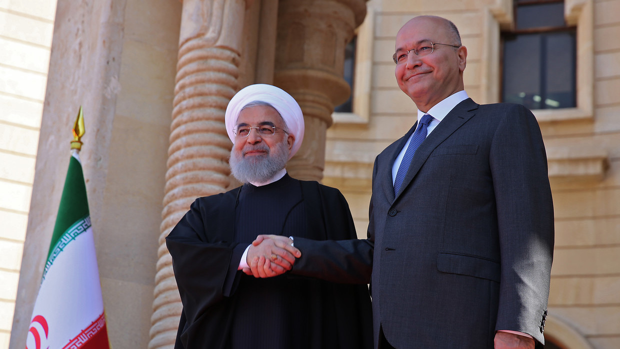 Hassan Rouhani and Barham Salih © AFP / SABAH ARAR