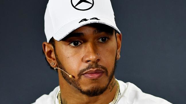 MELBOURNE, AUSTRALIA - MARCH 14: Lewis Hamilton of Great Britain and Mercedes GP talks in the Drivers Press Conference during previews ahead of the F1 Grand Prix of Australia at Melbourne Grand Prix Circuit on March 14, 2019 in Melbourne, Australia. 