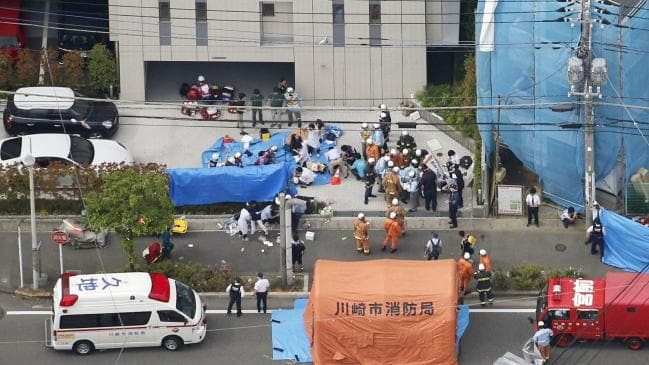 The scene of an attack in Kawasaki, near Tokyo. Picture: Kyodo News via APSource:AP