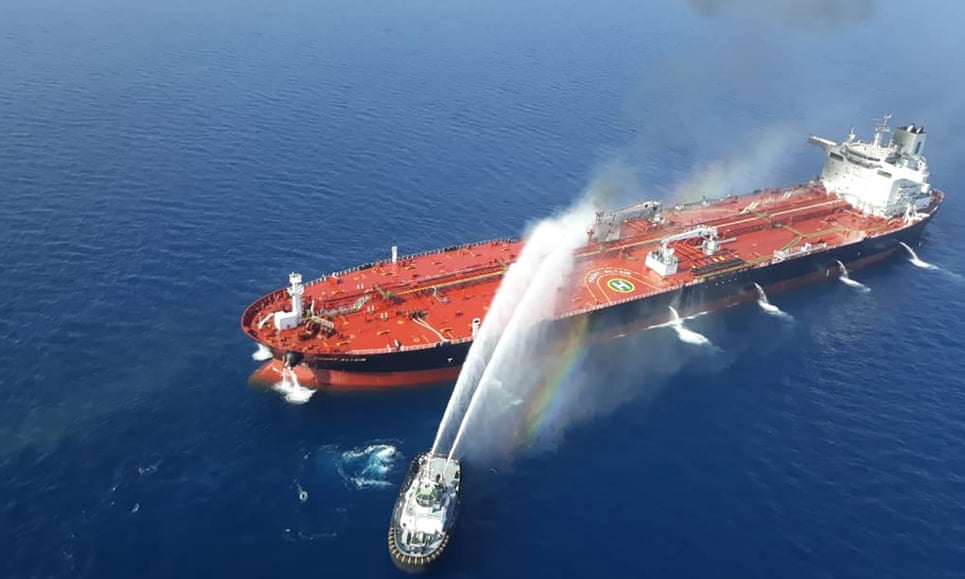 Washington has blamed recent attacks on oil tankers in the Gulf of Oman on Iran. Photograph: -/AFP/Getty Images