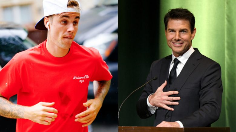 Justin Bieber thinks he can take Tom Cruise in a fight. /