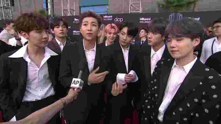 BTS get excited about their nomination at the Billboard Music Awards and fish for a collaboration with Bazzi. (May 2) AP, AP