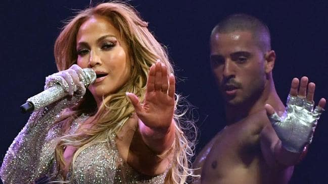 Jennifer Lopez performs with a dancer during her It's My Party tour on June 15, 2019 in Las Vegas, Nevada. Picture: Ethan Miller/Getty Images for ABASource:Getty Images