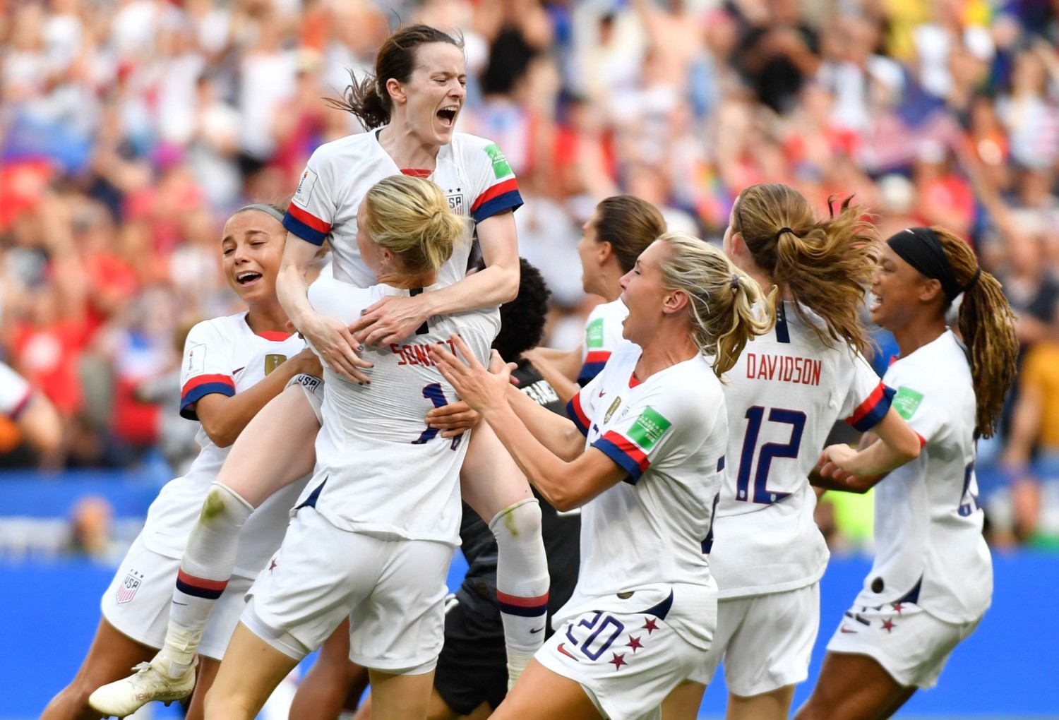 The United States celebrating after defeating the Netherlands, 2-0, to win the Women’s World Cup.CreditCreditPhilippe Desmazes/Agence France-Presse — Getty Images