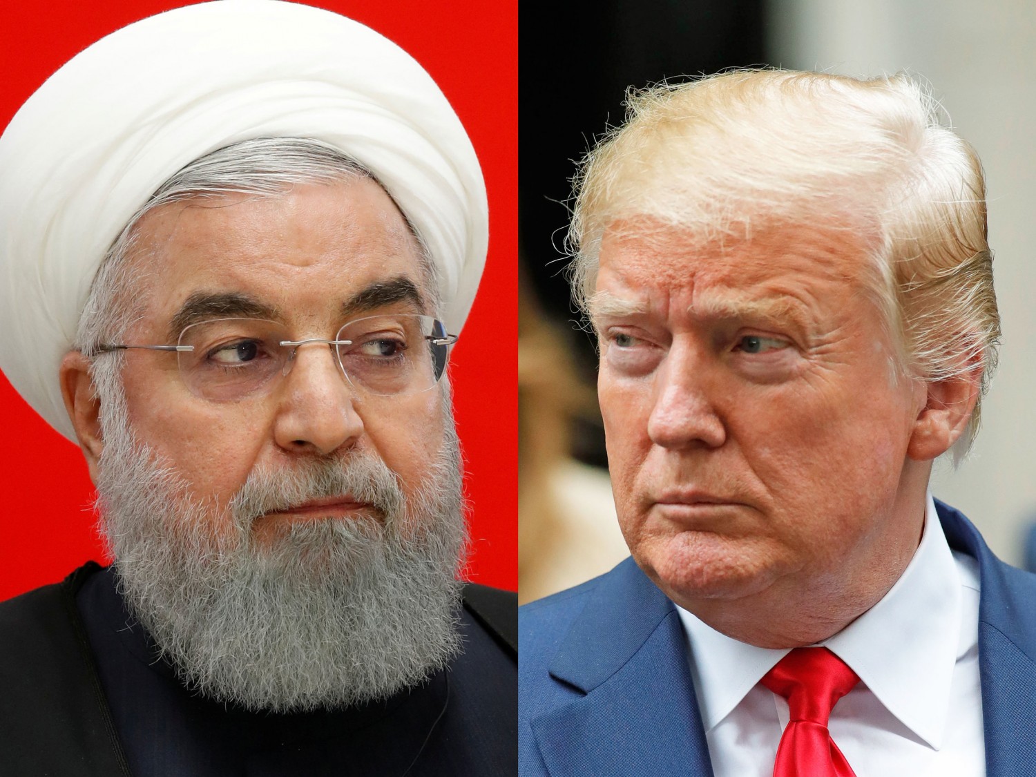 Iranian President Hassan Rouhani and US President Donald Trump. Sergei Chirikov/Pool via REUTERS; GOL/Capital Pictures/MediaPunch/AP