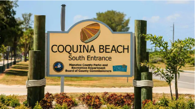 Coquina Beach, Lynn's paradise, where she met her death in a 'freak accident',Source:Alamy
