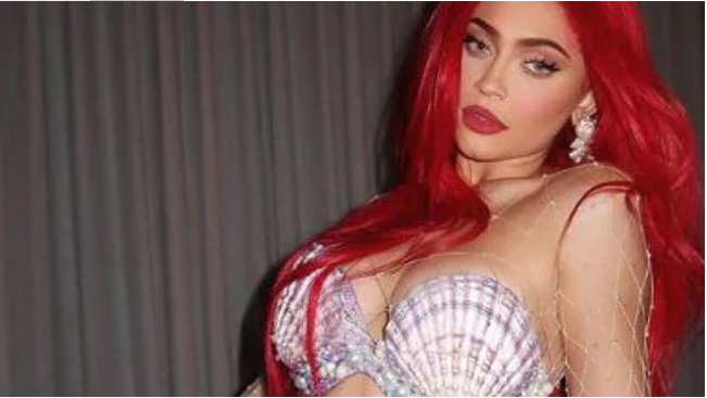 Kylie Jenner dressed as Ariel from The Little Mermaid for Halloween. Picture: Instagram/Kylie JennerSource:Supplied