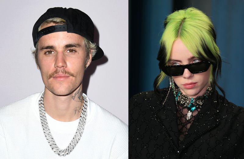 Justin Bieber became emotional and began crying during a recent interview, saying he wanted to “protect” singer Billie Eilish from the downsides of fame he’s experienced. (AFP/Getty Images)