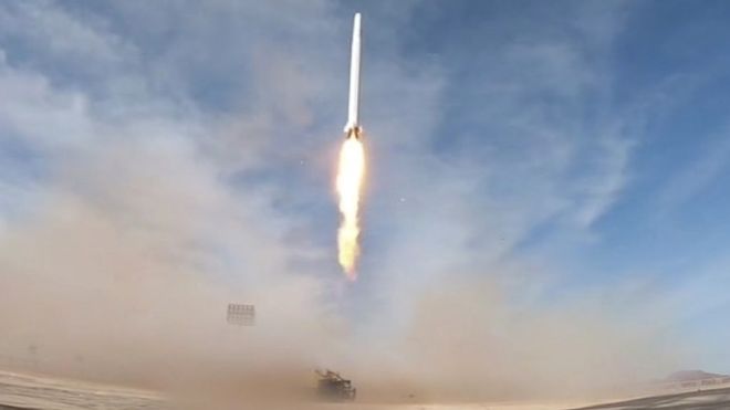 AFP / The satellite was launched from the remote Central Desert, according to the IRGC