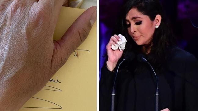 Vanessa Bryant shows off the unopened letter from her husband.Source:Instagram