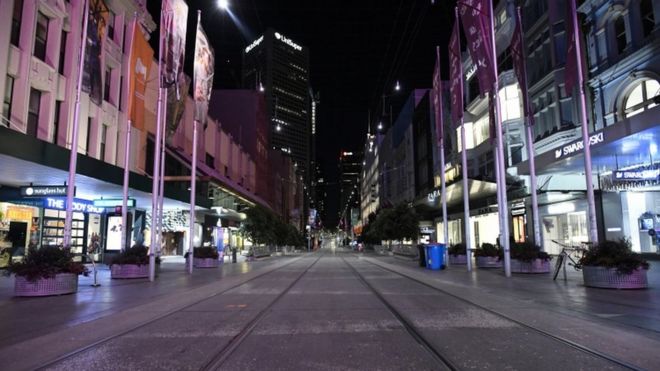 EPA / Melbourne's normally bustling city centre is now deserted