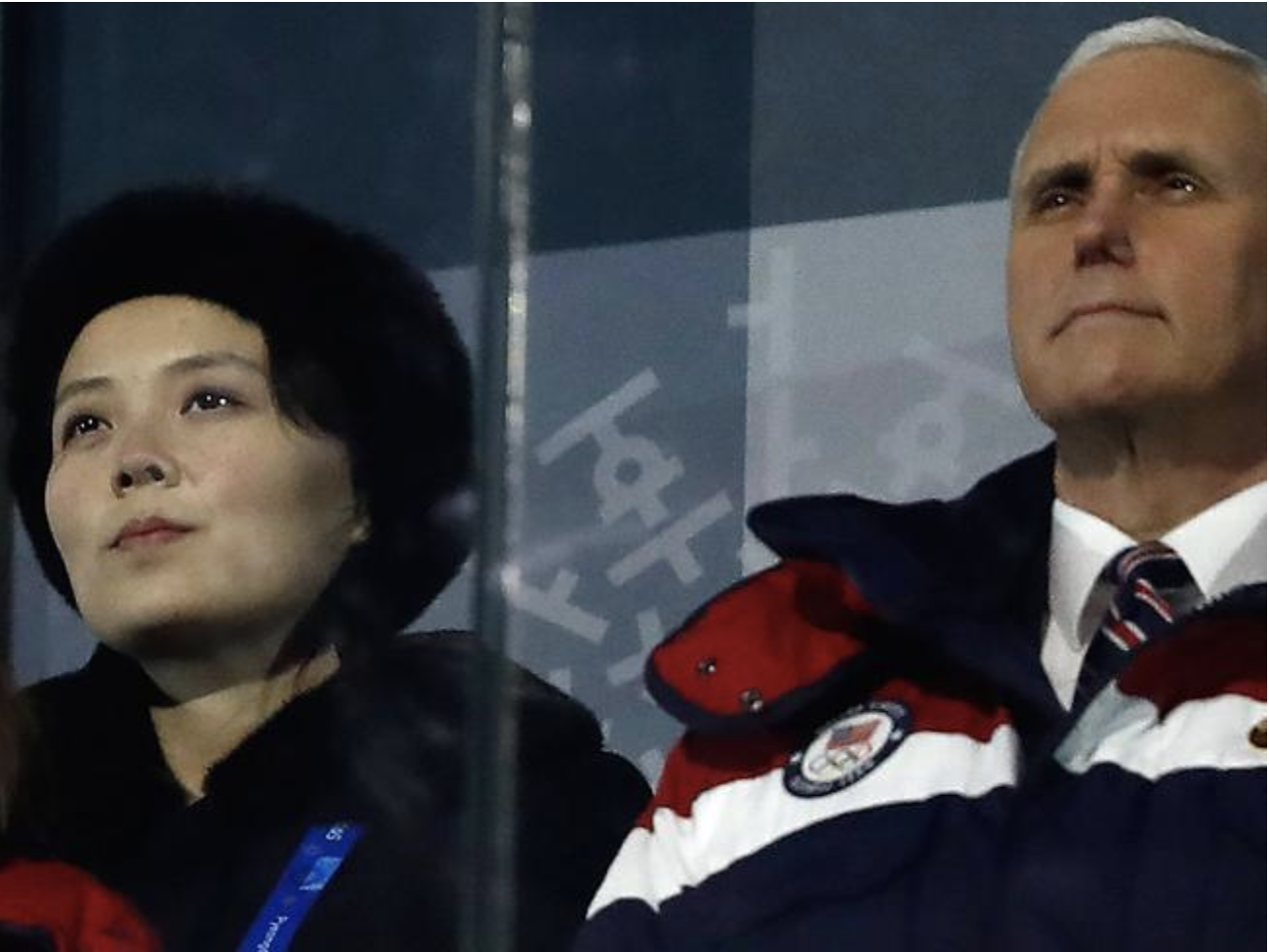  US Vice President Mike Pence (R) and North Korea's Kim Yo-jong at the opening ceremony of the Pyeongchang 2018 Winter Olympic Games. Picture: Odd Anderson/AFPSource:AFP