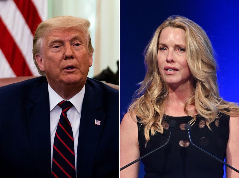 President Trump went after Steve Jobs’s widow, Laurene Powell Jobs, with a tweet on Sunday. (Getty Images)