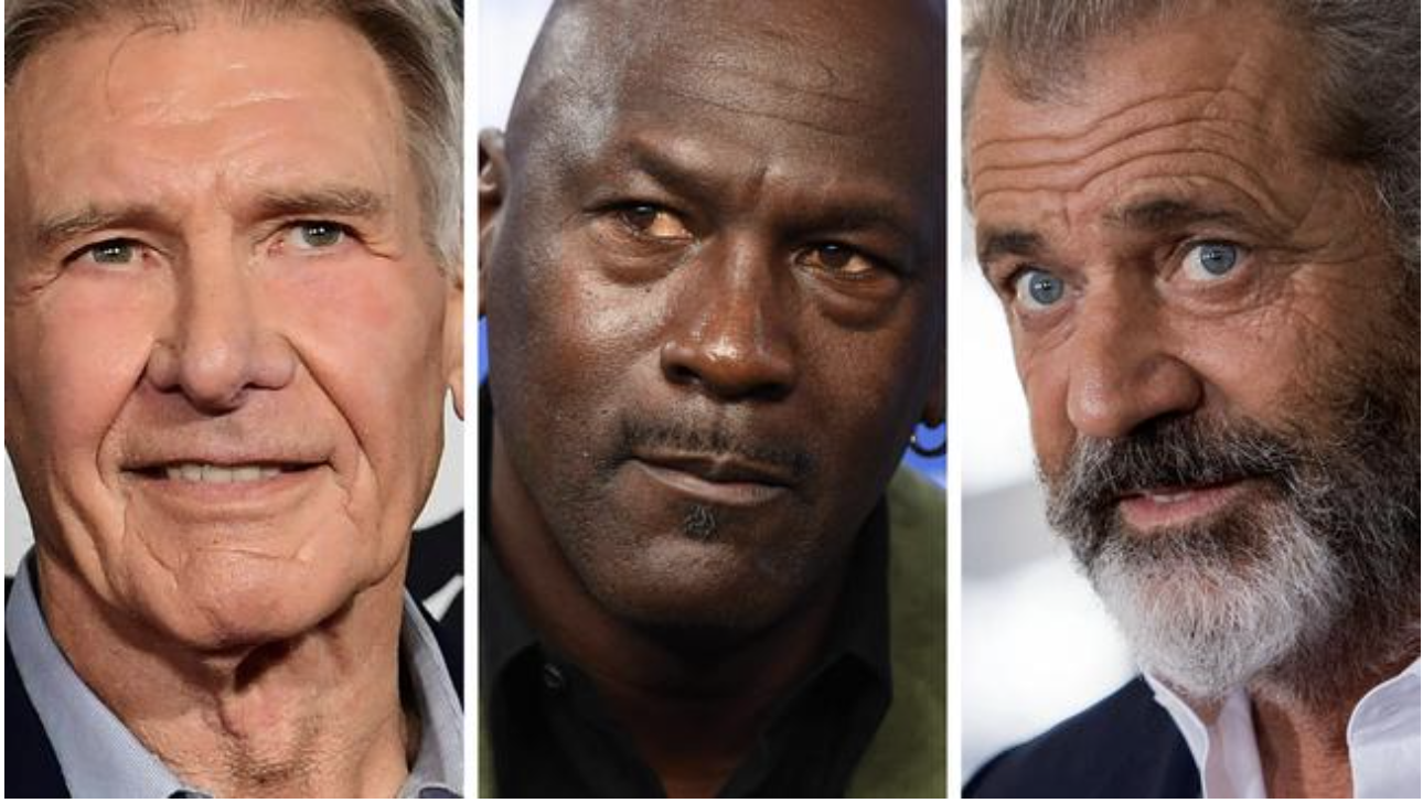 Harrison Ford, Michael Jordan and Mel Gibson.Source:Getty Images