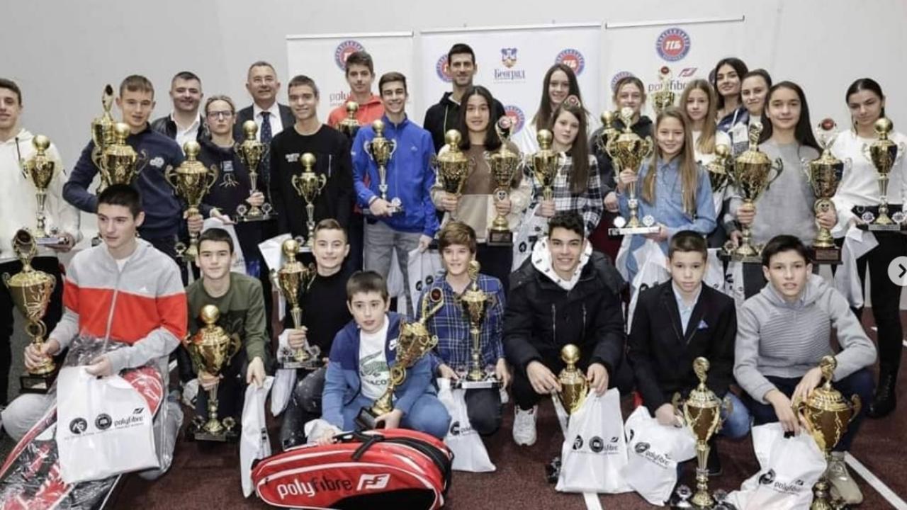 Djokovic attended an award ceremony for children at the Novak Tennis Centre on December 17.