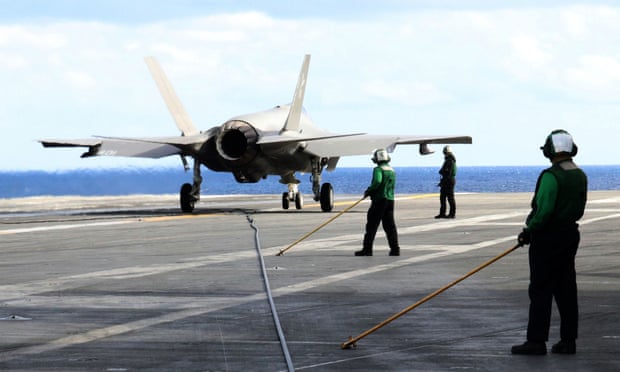 An F-35C stealth jet on deck of the USS Carl Vinson in the western Pacific, south of Japan, in November. Photograph: Tim Kelly/Reuters