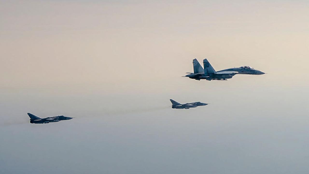 An image of the Russian planes. Picture: Swedish Air Force/TT/AFP