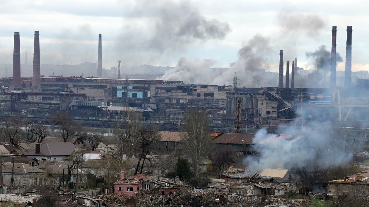 The territory of the Azovstal steel plant in Mariupol. ©  Sputnik / Ilya Pitalev