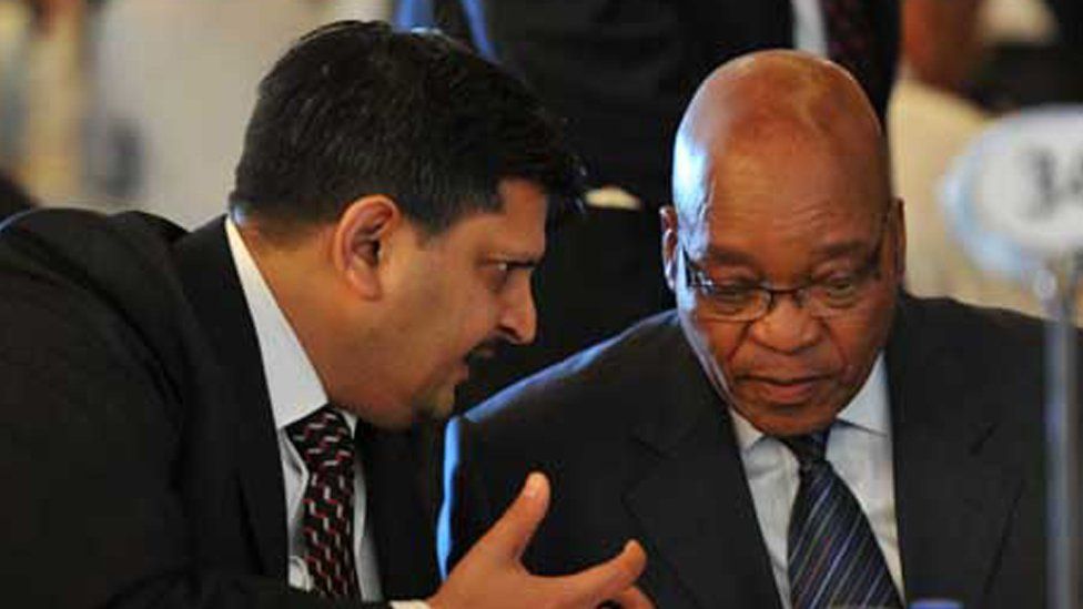 SOUTH AFRICAN GOVERNMENT / Atul Gupta with South African president Jacob Zuma in 2011