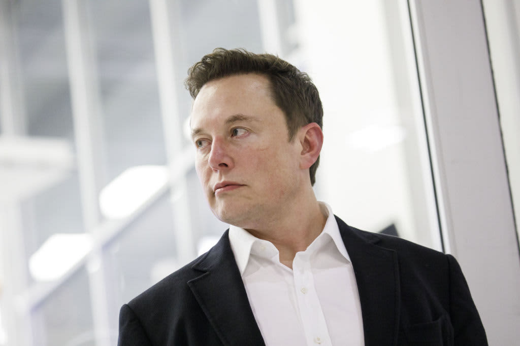 Elon Musk, during an event at SpaceX headquarters in Hawthorne, California, U.S., on Thursday, Oct. 10, 2019. Bloomberg /Getty