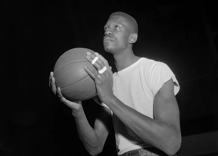 Bill Russell, seen in 1956 while playing at the University of San Francisco, was known for his defensive work on the court and his civil rights advocacy.BETTMANN VIA GETTY IMAGES