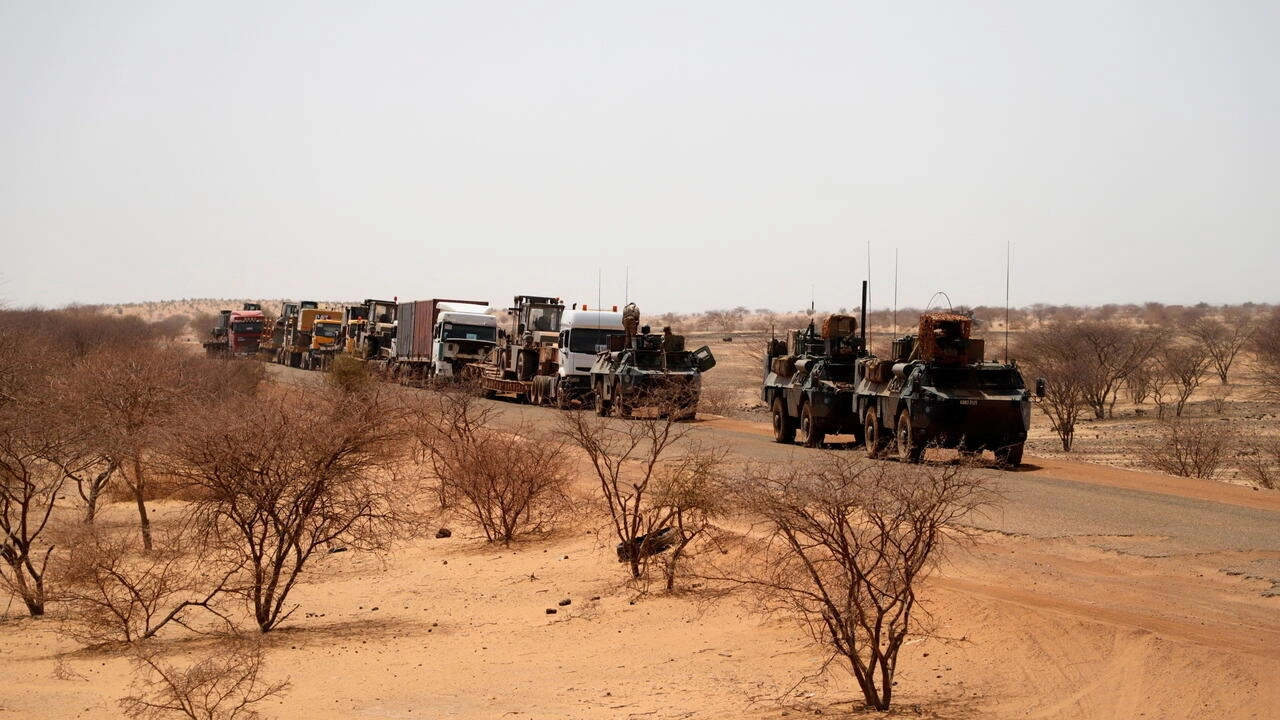 The last French convoy from Operation Barkhane leaves Gossi, Mali, on April 18, 2022. © Paul Lorgerie, Reuters