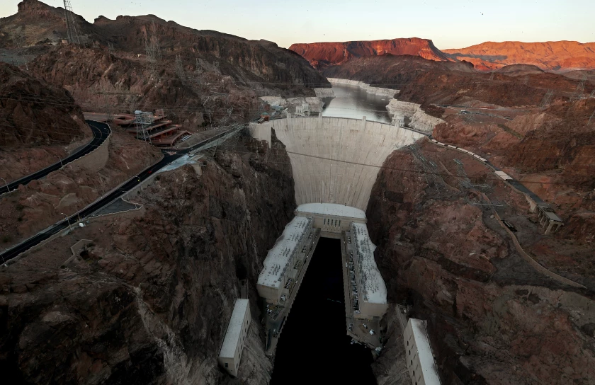 The water level in Lake Mead, the nation’s largest reservoir, has been dropping amid severe drought conditions and has reached its lowest point since Hoover Dam was built in the 1930s.(Luis Sinco/Los Angeles Times)