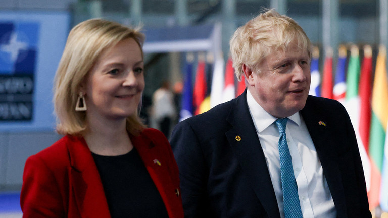 Boris Johnson and Liz Truss. © AFP / HENRY NICHOLLS
