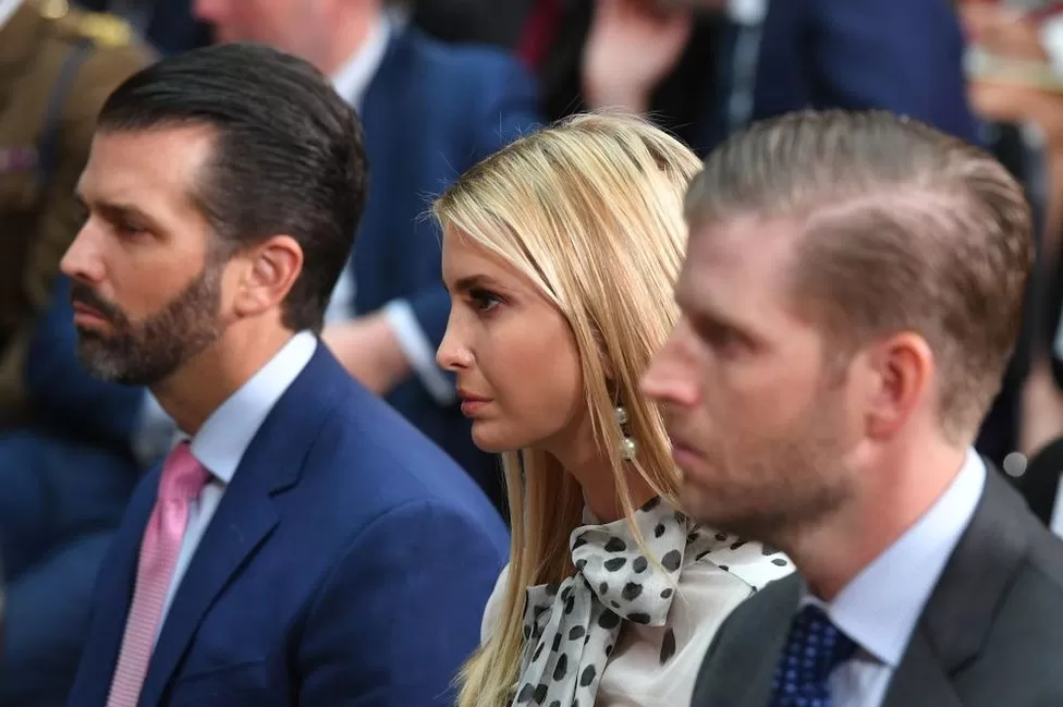 AFP VIA GETTY IMAGES / Donald Trump Jr, Ivanka Trump and Eric Trump are named as defendants in the lawsuit