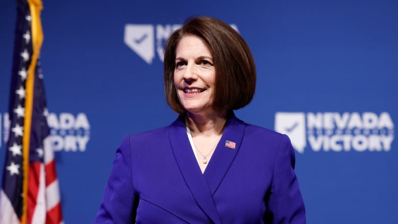 Incumbent U.S. Sen. Catherine Cortez Masto of Nevada is seen at an election night party in Las Vegas on Tuesday. (Anna Moneymaker/Getty Images)