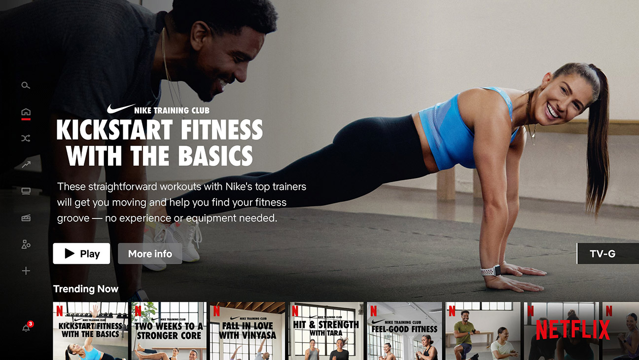 'Nike Training Club Workouts' on Netflix COURTESY OF NIKE