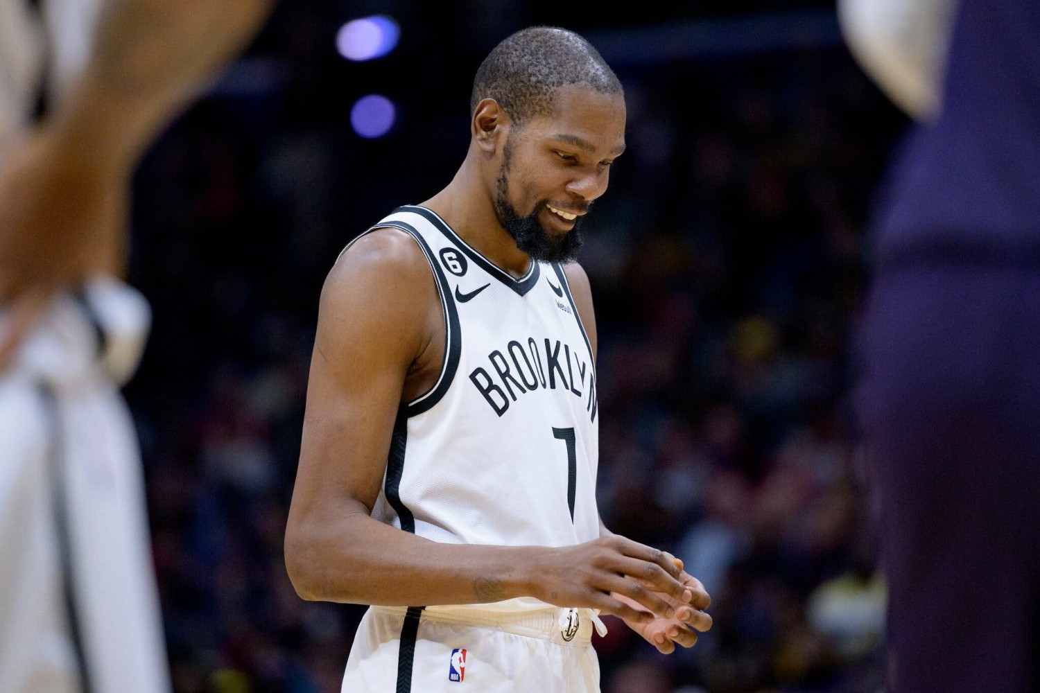Kevin Durant was in his fourth season with the Nets. Credit...Matthew Hinton/Associated Press