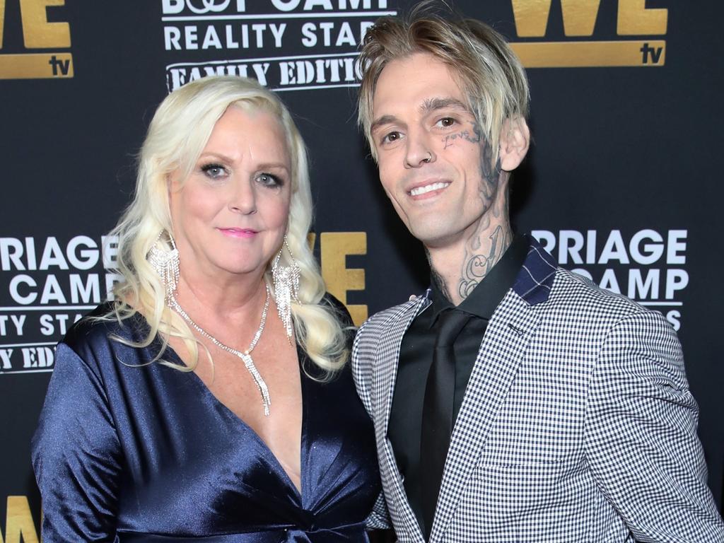 Aaron Carter with his mum Jane Carter in 2019. Picture: Randy Shropshire/Getty Images for WE TV.