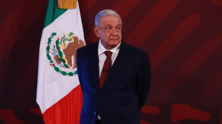 Mexican President Andres Manuel Lopez Obrador, April 14, 2023. © Global Look Press / Keystone Press Agency/Carlos Santiago