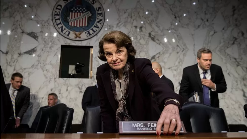 GETTY IMAGES / Dianne Feinstein at a US Senate hearing in 2017