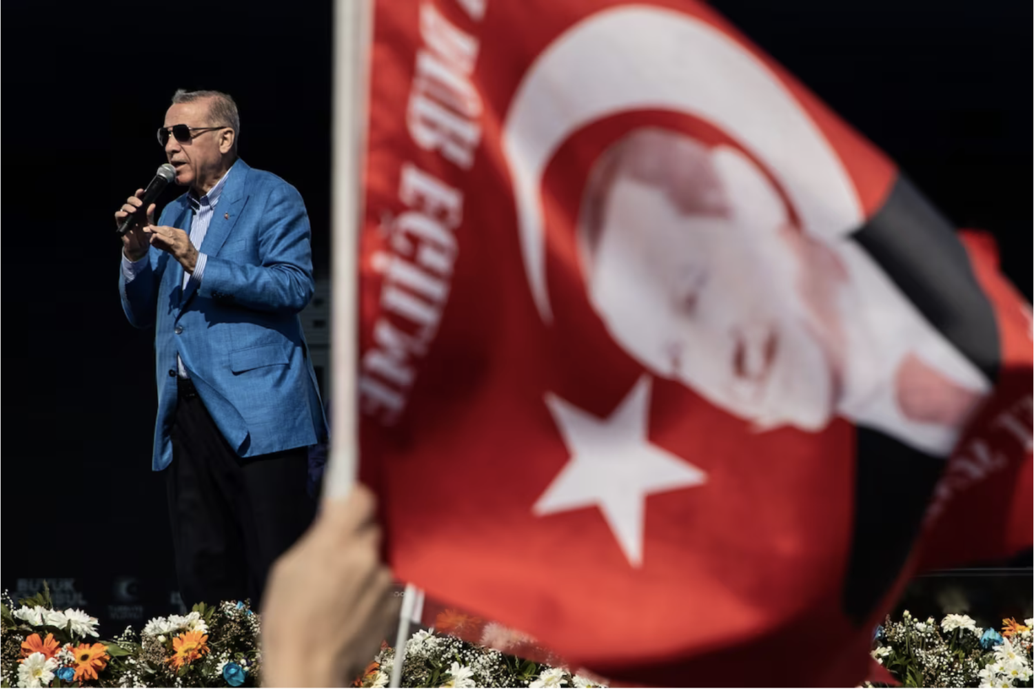 Turkey's President Recep Tayyip Erdogan speaks to supporters at a rally on May 7 in Istanbul. (Burak Kara/Getty Images)